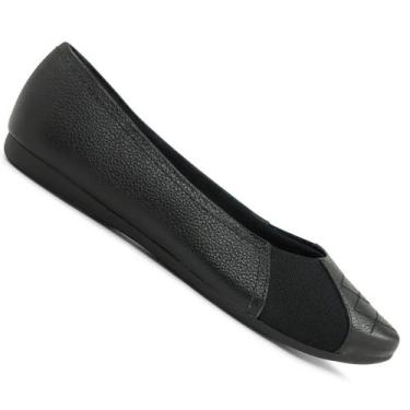 Imagem de Sapatilha Usaflex Ad 0710 Bico Redondo Feminina - Usafllex, Preto, 35