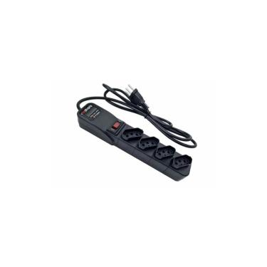 Imagem de Filtro De Linha 4 Tomadas 10A Com Proteção Bivolt Preto