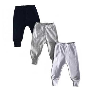 Imagem de Kit 3 Mijão Bebê Culote Suedine 100% Algodão Pé Reversível Vira Pé Cor