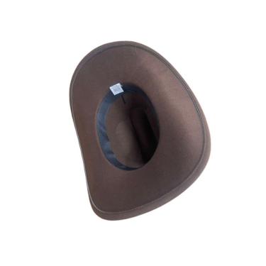 Imagem de Chapéu de Cowboy OEM Estilo Vaqueiro Ocidental Vintage em Algodão e Poliéster Aba 10cm Copa 9cm Marrom Unissex