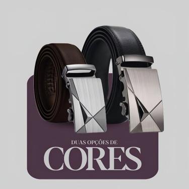 Imagem de Cinto Masculino Automático Kit OEM Couro Sintético 3 e 5 cm Preto Marrom com Fivela Pre...