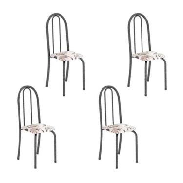Imagem de Kit 4 Cadeiras Tubular 96x36x41 Cm Iris B - Soma Móveis