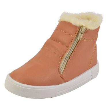 Imagem de Bota coturno tênis cano alto infantil baby menina forrada de pelúcia s