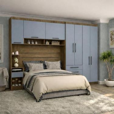 Imagem de Guarda Roupa Dormitório Modulado Casal 1,38 m Paris Luciane M14 Cor:Az