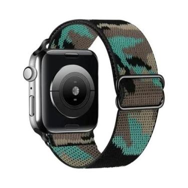Imagem de Pulseira De Nylon Elástica Ajustável Para Apple Watch 38mm 40mm 41mm 4