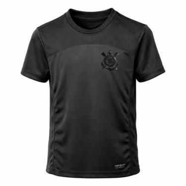 Imagem de Camisa Corinthians All Black Símbolo - Infantil Tamanho:12Cor:Preto, 1