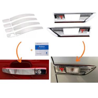 Imagem de Kit Capas Cromada Maçaneta + Seta Chevrolet Cruze Sedan 2009 2010 2011