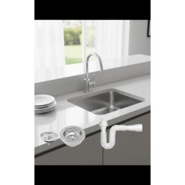 Imagem de Cuba Inox 40x34x17cm Cozinha Pia Embutir Acetinada Profunda - Congratu