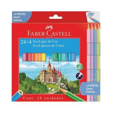Imagem de Lápis de Cor Ecolápis 24 Cores + 4 Cores Pastel - Faber-Castell - fabe
