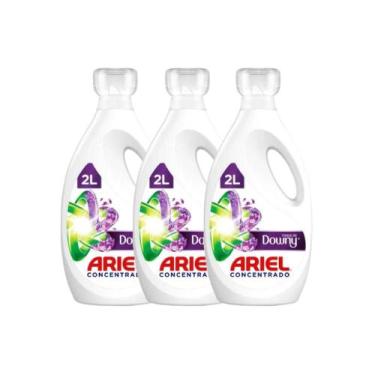 Imagem de Kit Lava Roupa Líquido Ariel Concentrado com Downy 2L com 03 unidades 