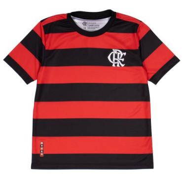 Imagem de Camiseta Infantil Betel Flamengo Rubro Negro Vermelho/Preto, Vermelho,
