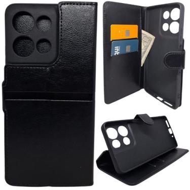 Imagem de Capa Carteira para Motorola G75 5G (Tela de 6.78) Capinha Cor:Preto - 