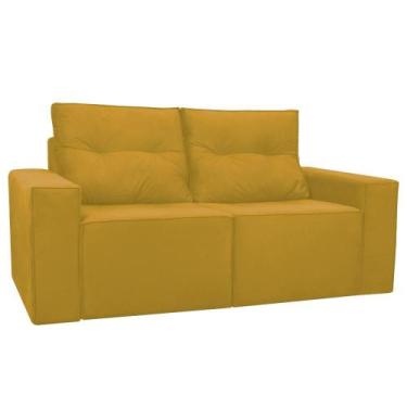 Imagem de Sofá 2 Lugares 1,80M Onix Suede Herrero Cor:Preto, Amarelo