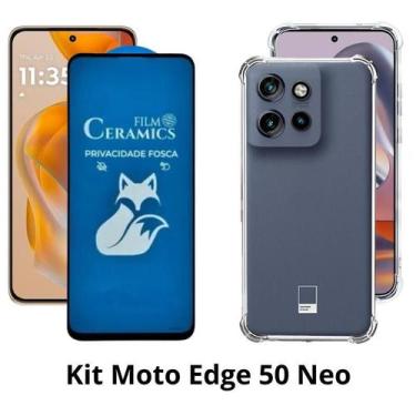 Imagem de Capa Silicone TPU Anti Shock + Película Fosca Privacidade para Moto Ed