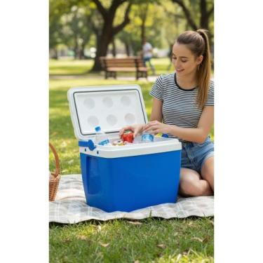 Imagem de Caixa Térmica 34L Azul: Gelada Por Horas! Leve Conforto - Congratulati