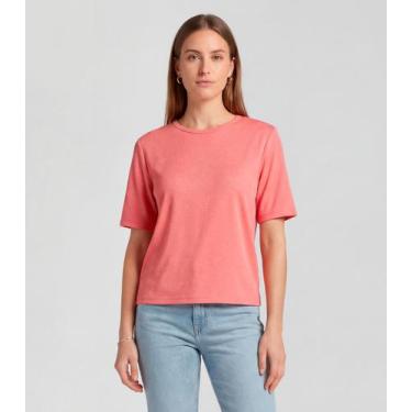 Imagem de Blusa Feminina 100% Poliéster Básica Infinita Cor Rosa, G, Rosa