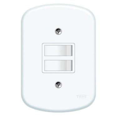 Imagem de Interruptor Embutir 2 Paralela Com Placa Série Blanc - 0642 - Fame Int