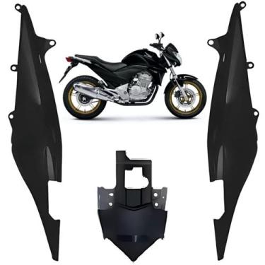 Imagem de Kit Carenagem Rabeta Traseira Completa Preto Fosco Honda Cb300r 2009 2