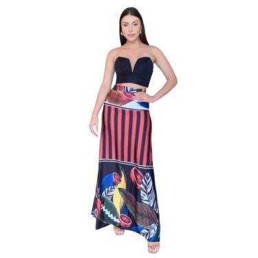 Imagem de Saia Longa Estampa Exclusiva Perfect Way 912037 - M
