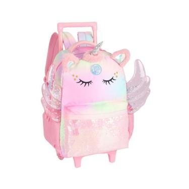 Imagem de Mochila Costas e Rodas Unicórnio Premium IC41732 - Up4You, Rosa