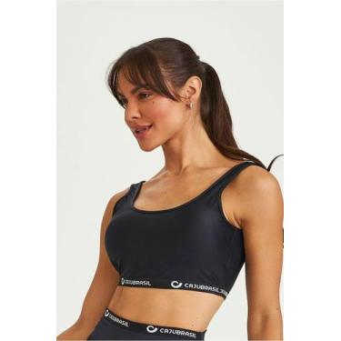 Imagem de Top atletika com elastico personalizado cajubrasil, Preto, M