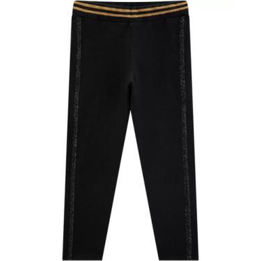 Imagem de Calça Infantil Legging Feminina Milon Flanelada Com Detalhes No Cós E 