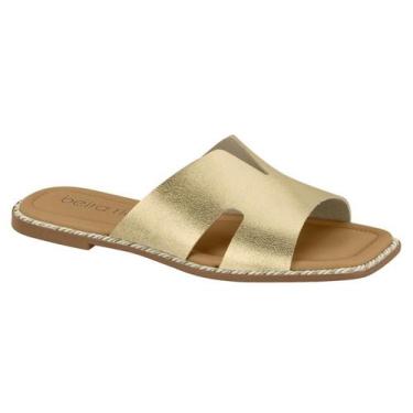 Imagem de Sandália Rasteirinha Casual Feminino Beira Rio 8506206 Dourado, 37