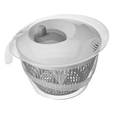Imagem de Secador De Salada Manual Giratório Centrífuga 4 Litros Grande Sem BPA 
