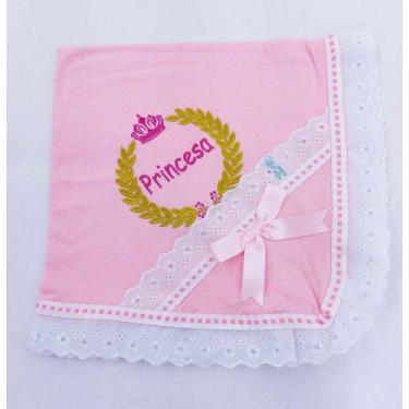 Imagem de Manta Malha sem forro 75cmx75cm - Cia do Bebê - NoBrand, Rosa Princesa