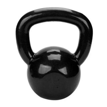 Imagem de Kettlebell Emborrachado 16kg para Treinamento Funcional e Uso Residencial Preto Kikos