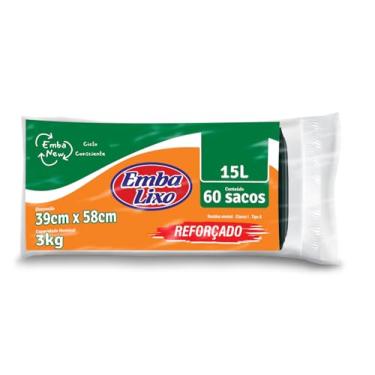 Imagem de Embalixo Saco de Lixo Wecycle Reforçado Preto 15 Litros - 60 Unidades