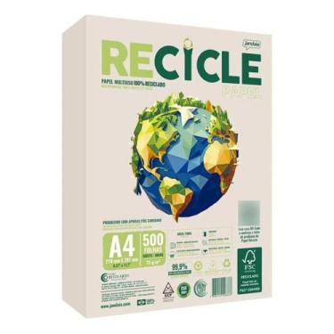 Imagem de Papel Sulfite A4 Reciclado Jandaia Recicle 75g 500 Folhas Sustentável