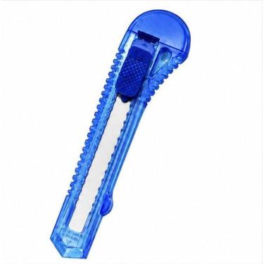 Imagem de Faca Estilete Larga  Corte Preciso e Alta Resistência - - KIT, Azul