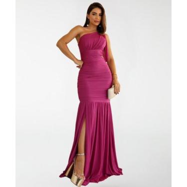 Imagem de Vestido Longo Madrinhas Em Tule De Um Ombro - - Levosch, Pink, ÚNICO