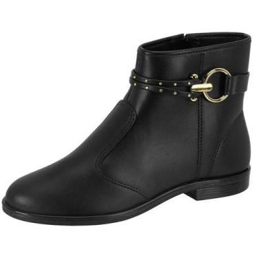 Imagem de Bota Feminina Cano Baixo Conforto Ajuste Lateral Beira Rio, Preto, 35