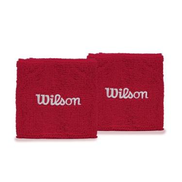 Imagem de Munhequeira Wilson Média Com 02 Unidades Vermelho e Branco