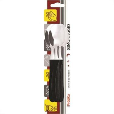 Imagem de Colher Simonaggio Sobremesa Pratik 3 Pecas Preta 120.103.0102.002