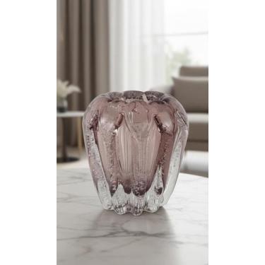 Imagem de Cachepot de Murano Rosa Lilás com Bolhas 12cm - Congratulations Store