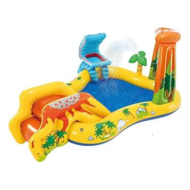 Imagem de Piscina Playground Infantil Dinossauro 310L com Escorregador Chafariz 