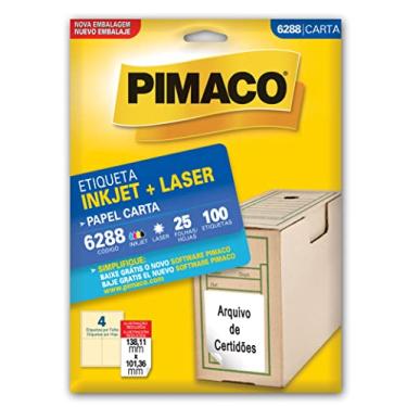 Imagem de Etiqueta inkjet/laser carta 6288 com 25 folhas Pimaco