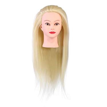 Imagem de Treinamento Cabeça de Salão de Cabeleireiro Ferramentas de Salão de Cabelo Manequim Bonecas Praticar Salões de Cabelo para Estilistas (branco-cremoso)