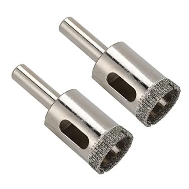 Imagem de Broca de diamante, abridor de orifício de 20 mm Baixa resistência ao corte 2 unidades de haste redonda para remoção rápida de cavacos para ladrilhos de vidro e mármore