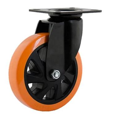 Imagem de Rodízio giratório com placa 4" linha black poliuretano (pu) - Colson