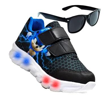Imagem de Tenis De Led Masculino Calce Facil Infantil Meninos Estilo Original + Oculos Cor:Bege