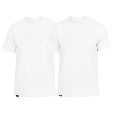 Imagem de Kit com 2 Camisetas T-Shirt Slim Tee Masculinas Básicas Algodão – Slim Fitness Fashion – Branco – GG