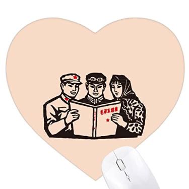 Imagem de Mouse pad vermelho chinês educativo estudo de propaganda coração tapete de borracha para escritório