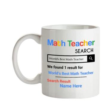 Imagem de SpreadPassion Caneca personalizada para professor de matemática - Presentes personalizados para professores de matemática - Caneca de café de 325 ml - Personalizada com o nome do seu professor de matemática