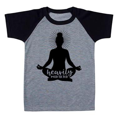 Imagem de Camiseta Infantil Raglan Yoga Heavily Meditated