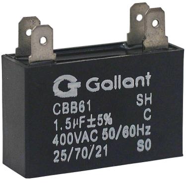 Imagem de Capacitor CBB61 Gallant 1,5MF +-5% 400VAC GCP15S00A-PT400