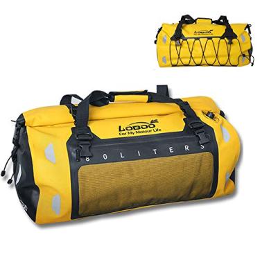 Imagem de Bolsa traseira à prova d'água para motocicleta Super grande capacidade Bolsa de couro para motocross mochila para viagem moto, amarelo, 80L
